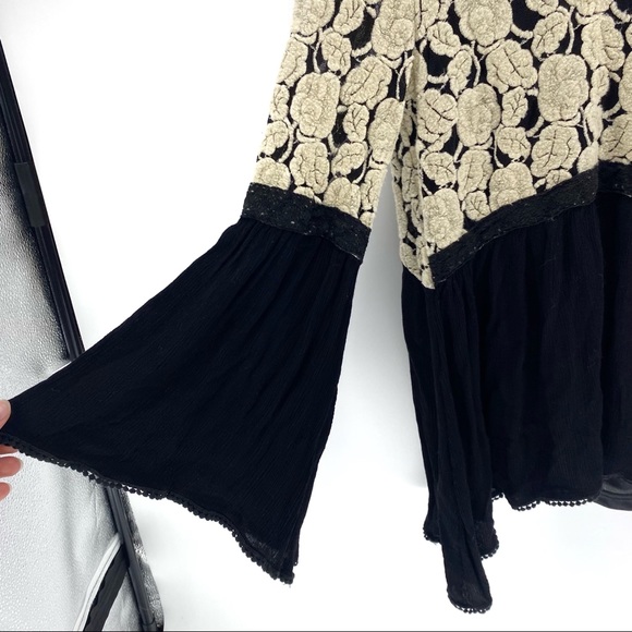 Altar’d state black cream floral blouse - Picture 3 of 7